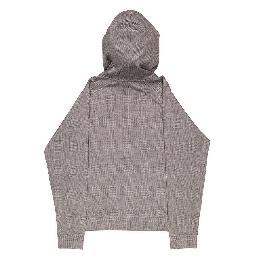 Emporio Armani Grigio Prince Of Wales Eucalyptus Wool-Blend Jersey Hoodie - 2
