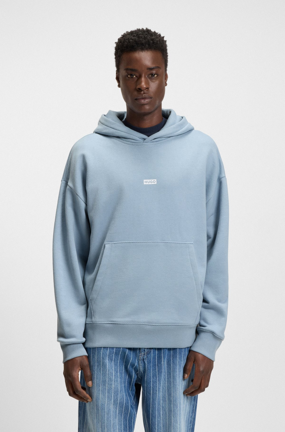 COTTON-TERRY LOOSE-FIT HOODIE WITH LOGO DETAILS - 2
