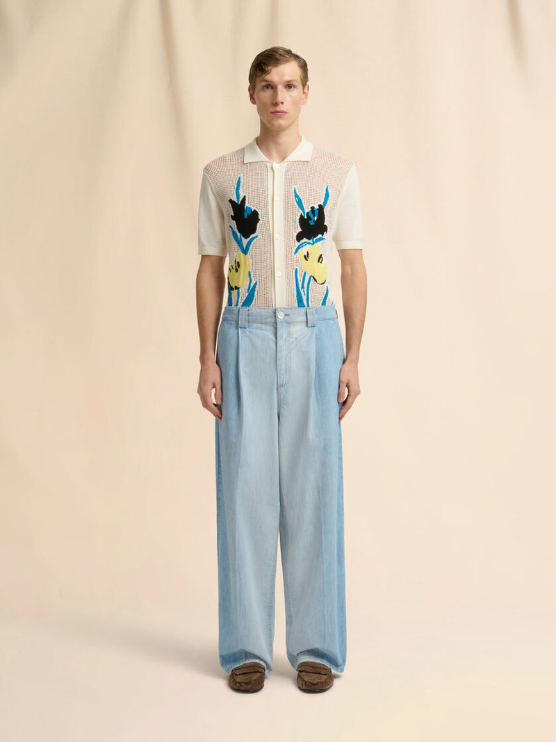 Marni LIGHT BLUE CHAMBRAY JEANS WITH FOULARD outlook