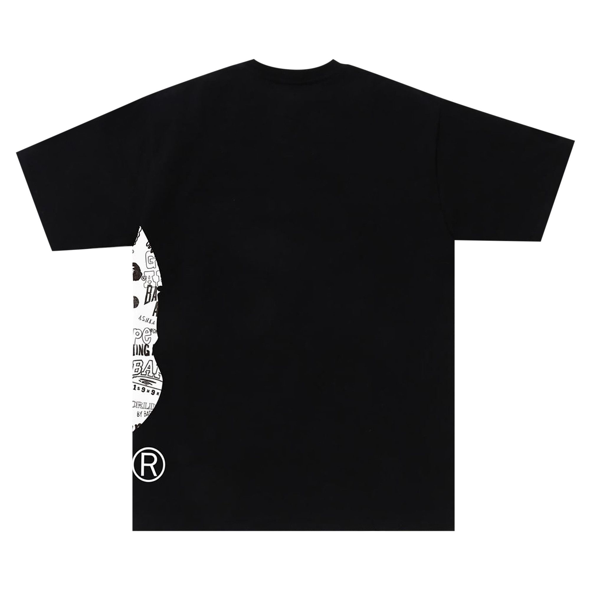 BAPE Hand Drawn Pattern Side Big Ape Head Tee 'Black/White' - 2