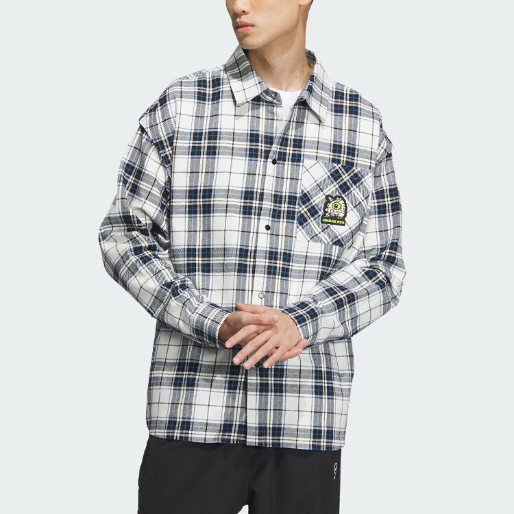 adidas Neo Casual Detachable Sleeve Shirt 'White Black' IK5155 - 3