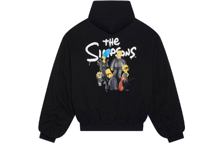 Balenciaga x The Simpsons Padded Bomber Hoodie 'Black' 657115TLVG71000 - 2