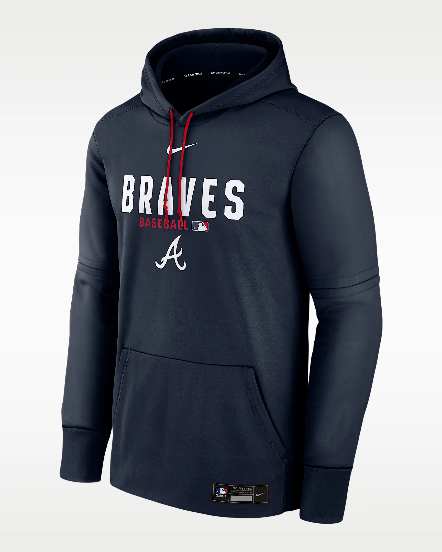 Atlanta Braves Authentic Collection Men's Nike Therma MLB Pullover Hoodie - 1