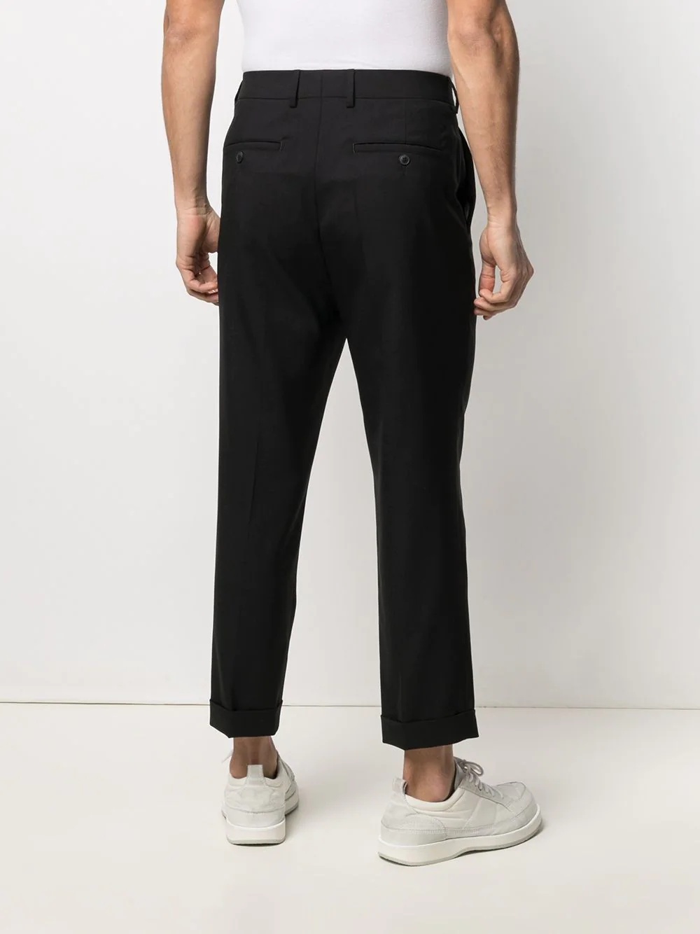 Carrot Fit Cuffed Hem Trousers - 4