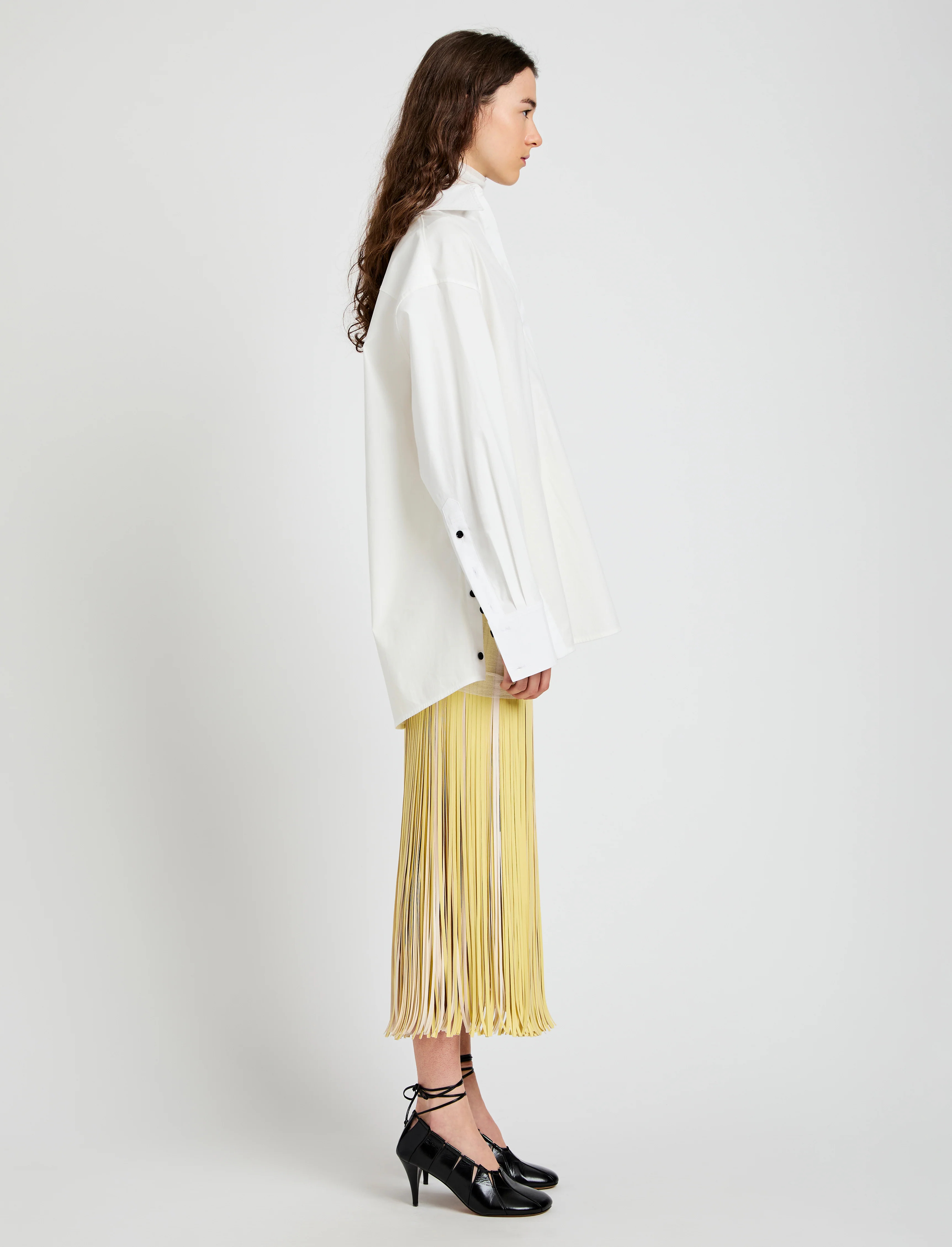 Veda Skirt in Faux Leather Fringe - 3