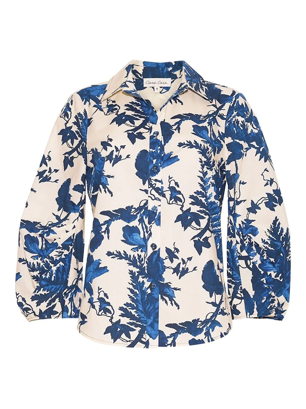 floral-print balloon-sleeve shirt - 1