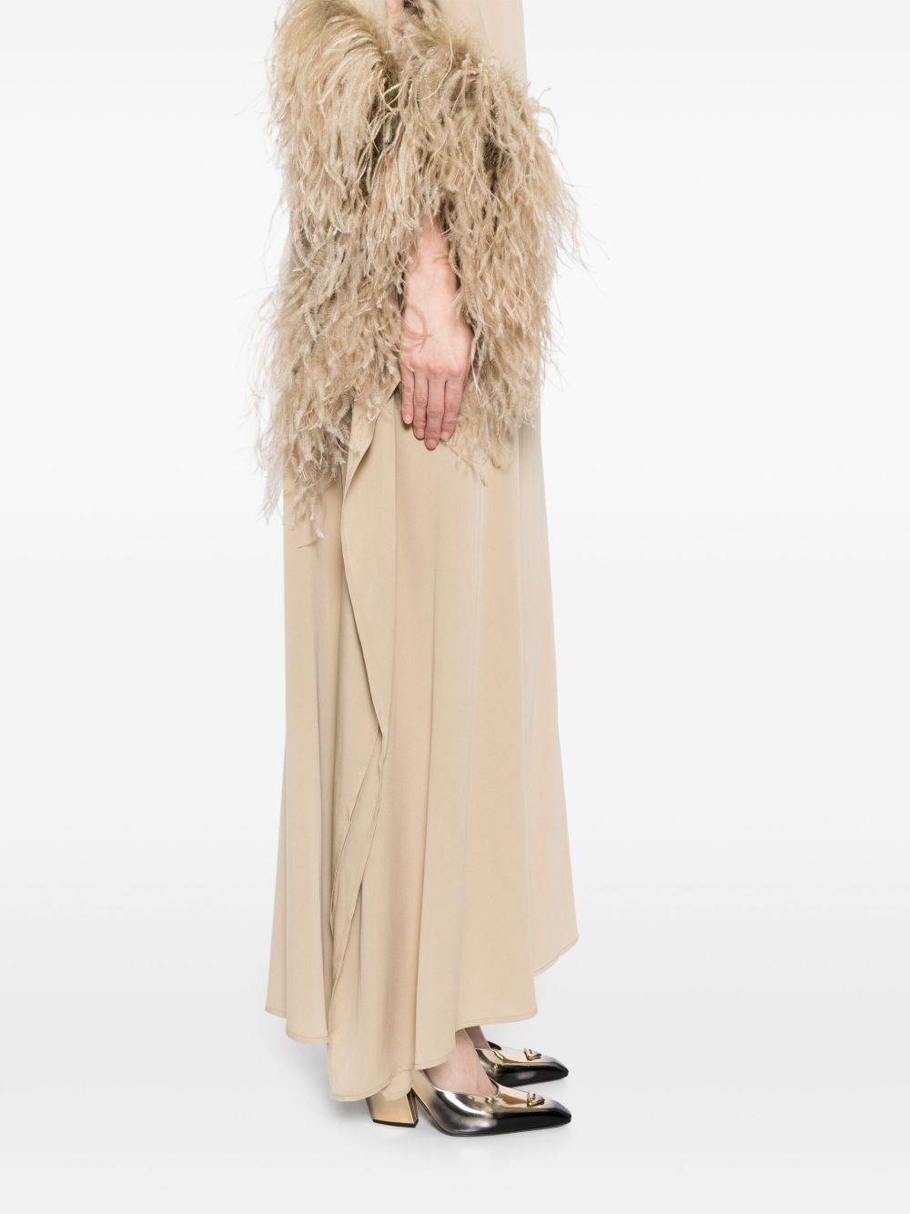 faux-fur detail dress - 5