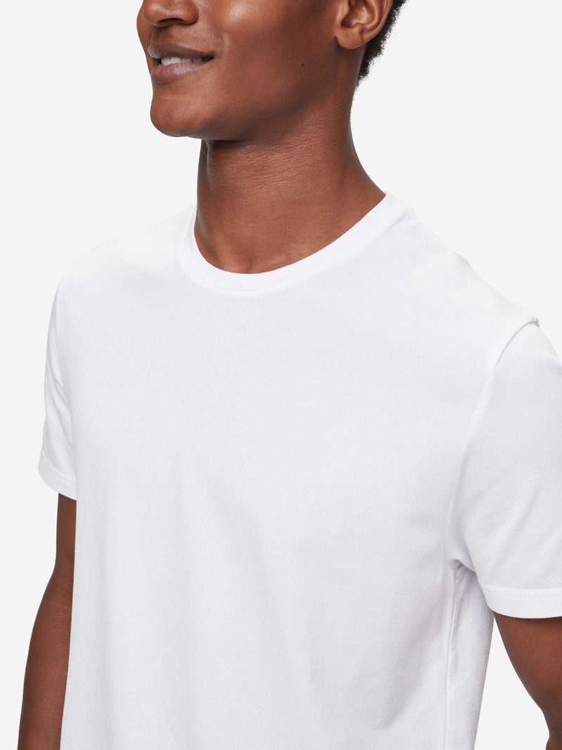 Men's T-Shirt Ramsay Pique Cotton Tencel White - 6