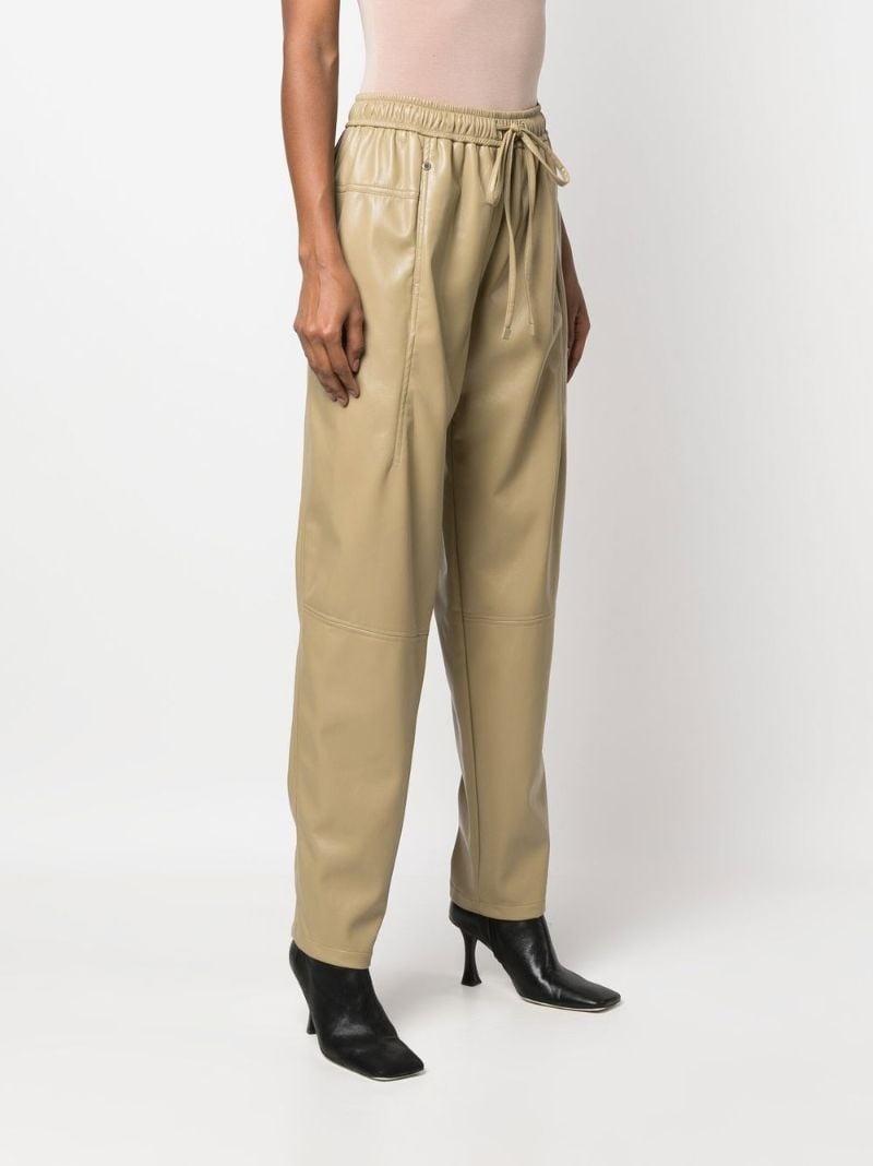 faux-leather drawstring trousers - 4