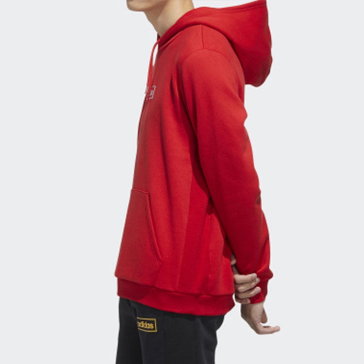 Men's adidas neo Series Small Logo Suede Red Pullover GD9882 - 5