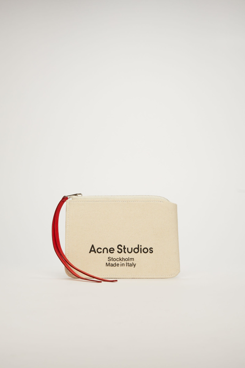 Canvas zip wallet beige 1