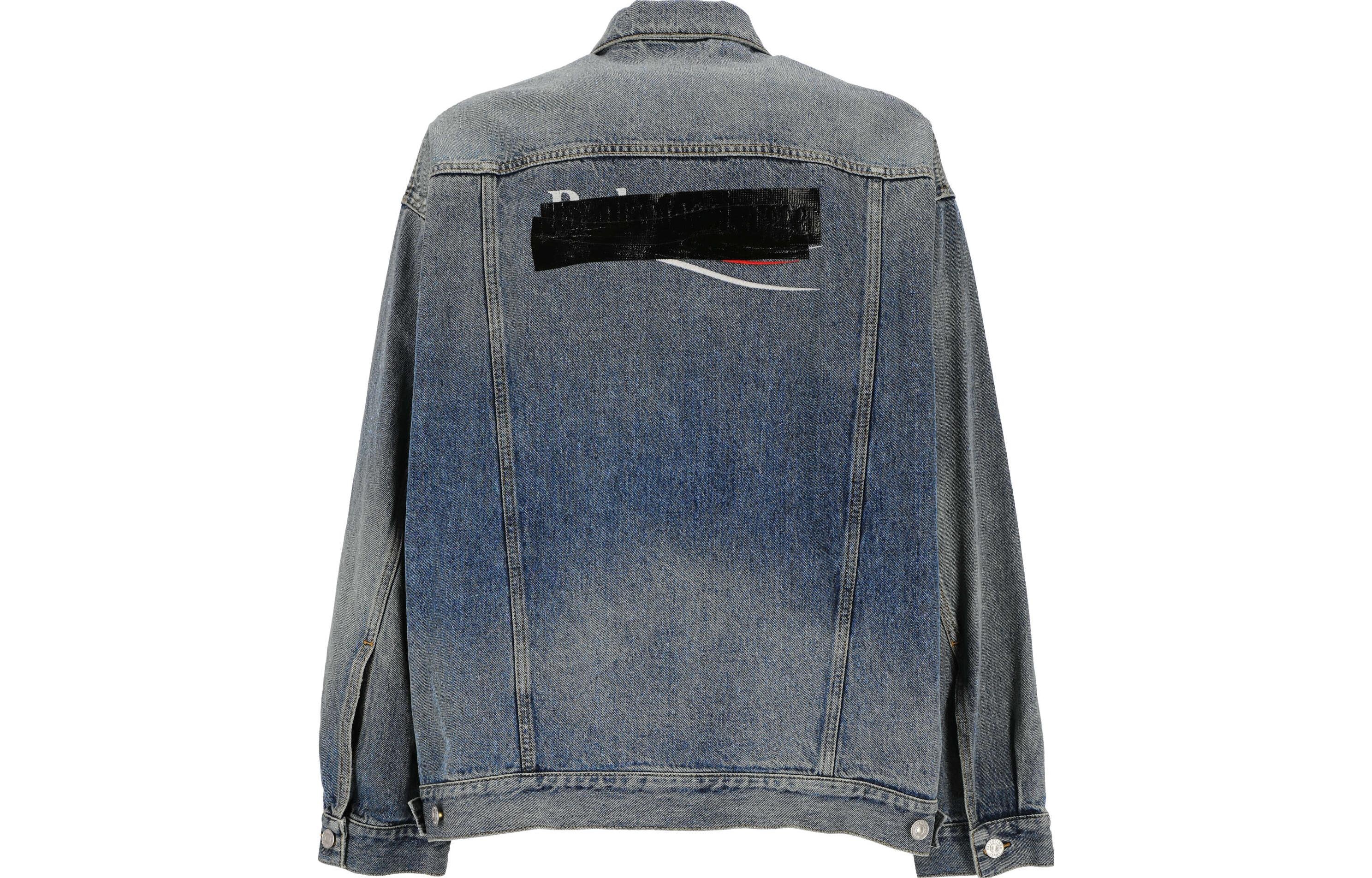 Balenciaga Bleached-Effect Button-Up Denim Jacket 'Blue' 724651THW254245 - 2