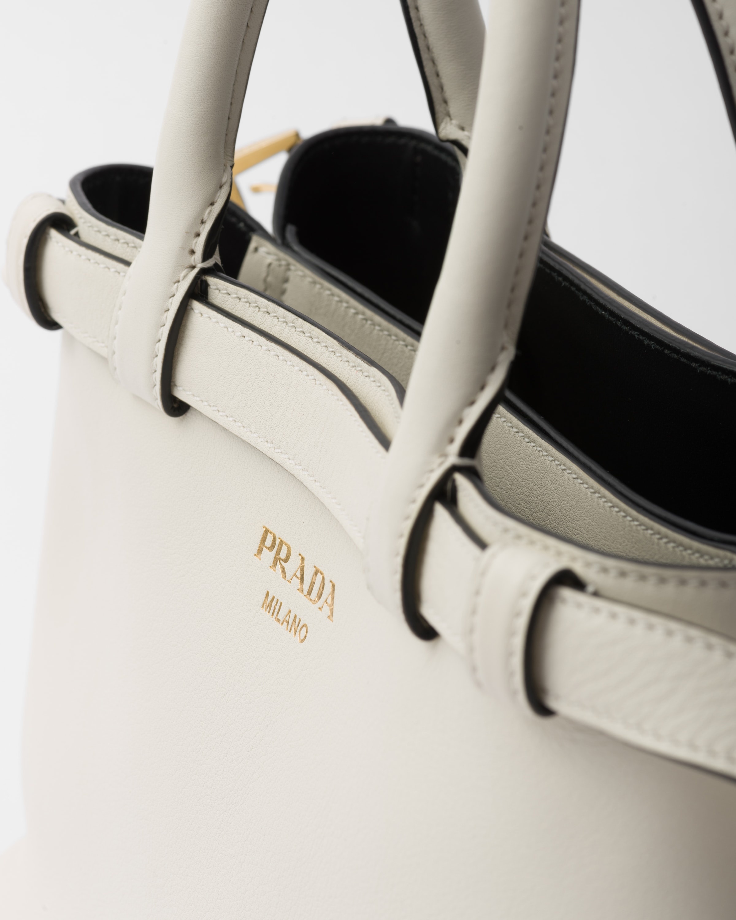 Prada Buckle small leather handbag with double belt - 6