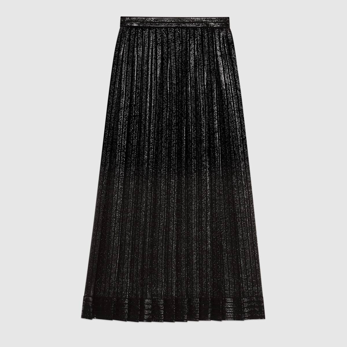 Pinstripe lamé plissé skirt - 1