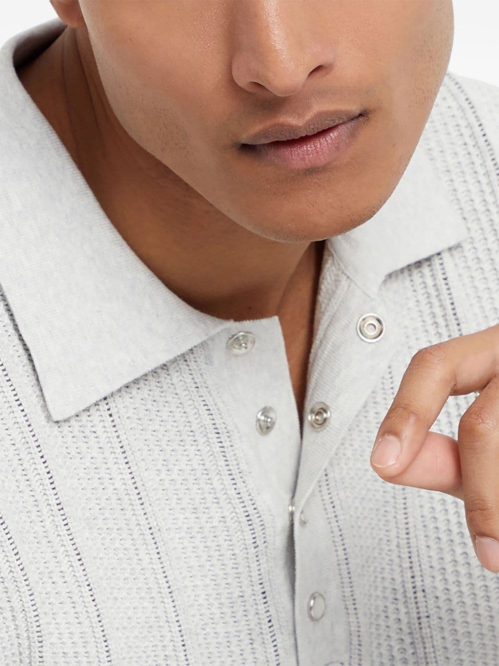 knitted cotton polo shirt - 5