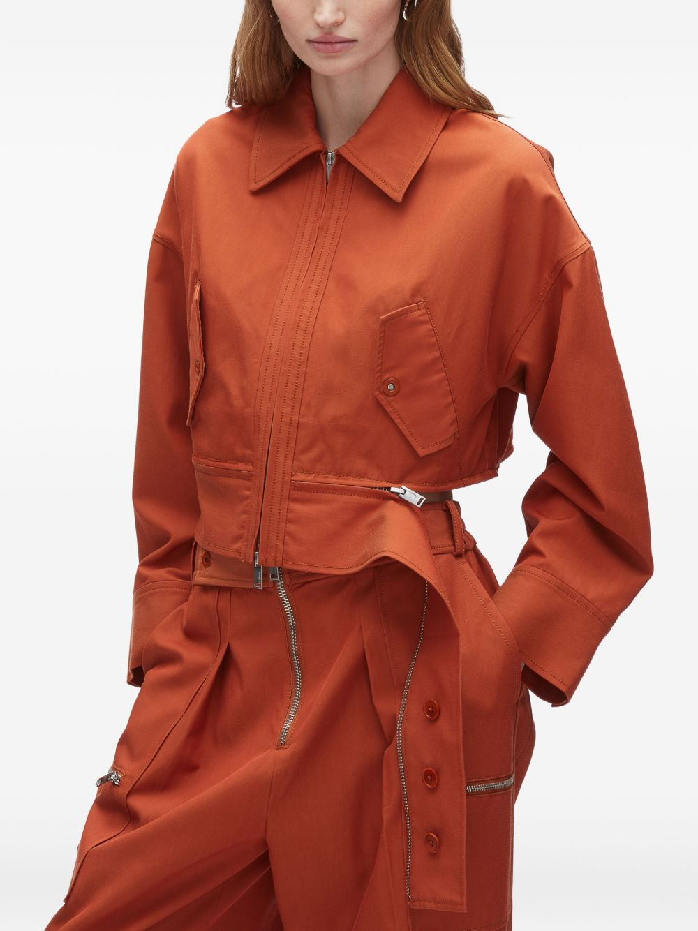 zip-front pocket shirt jacket - 3