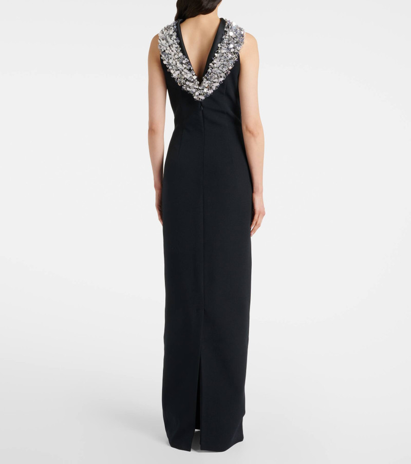Holli embellished crêpe and satin gown 3