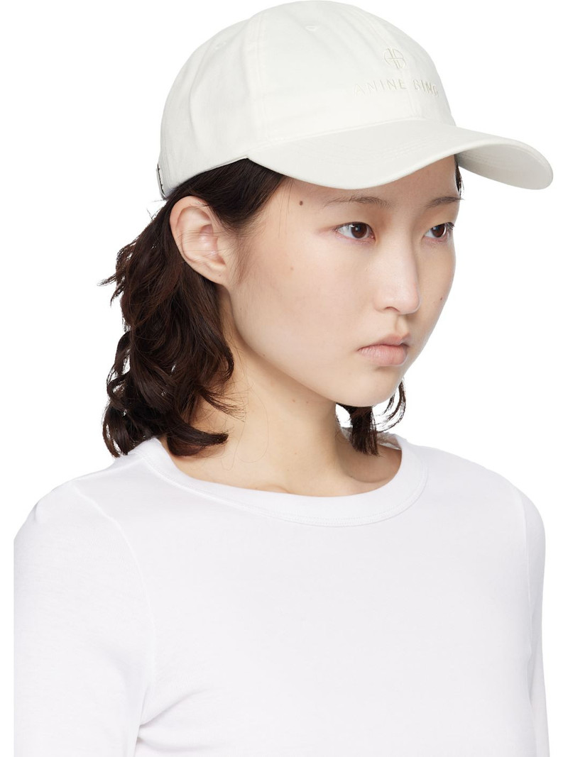 ANINE BING Off-White Jeremy Baseball Cap outlook