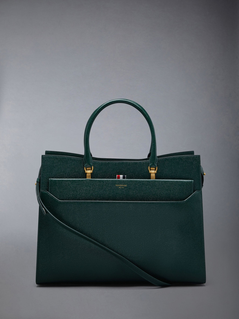 Pebble Grain Leather Large Duet Tote 1