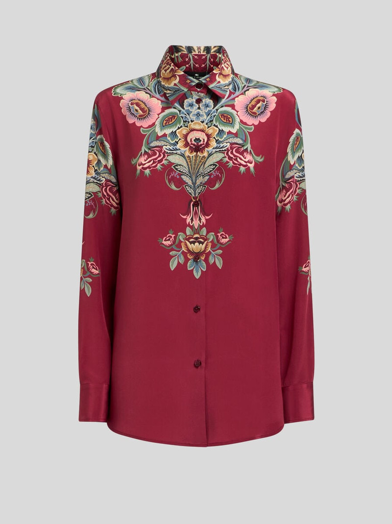 SILK SHIRT WITH PLACED PRINT 1