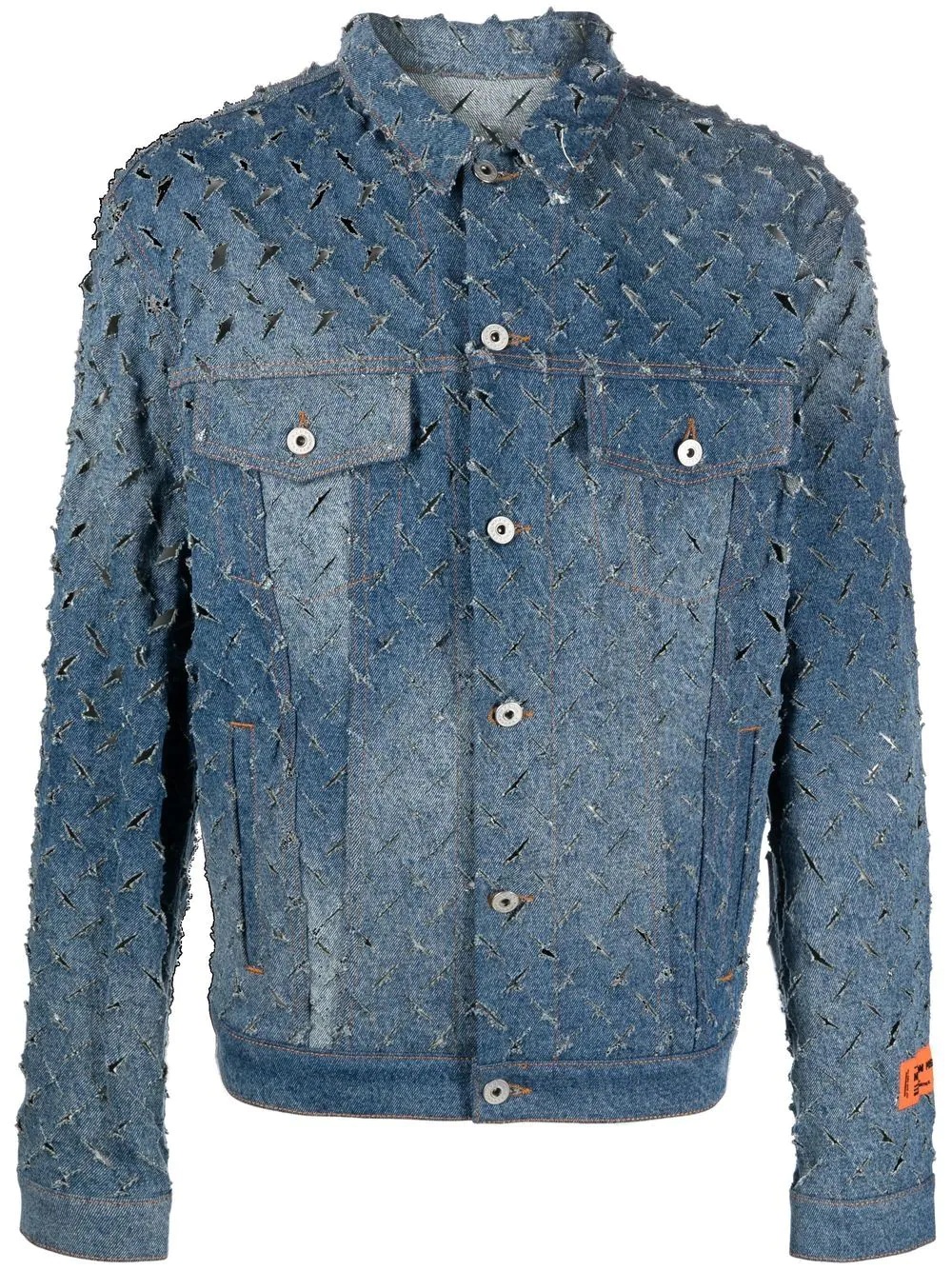 Razor-cut denim jacket - 1