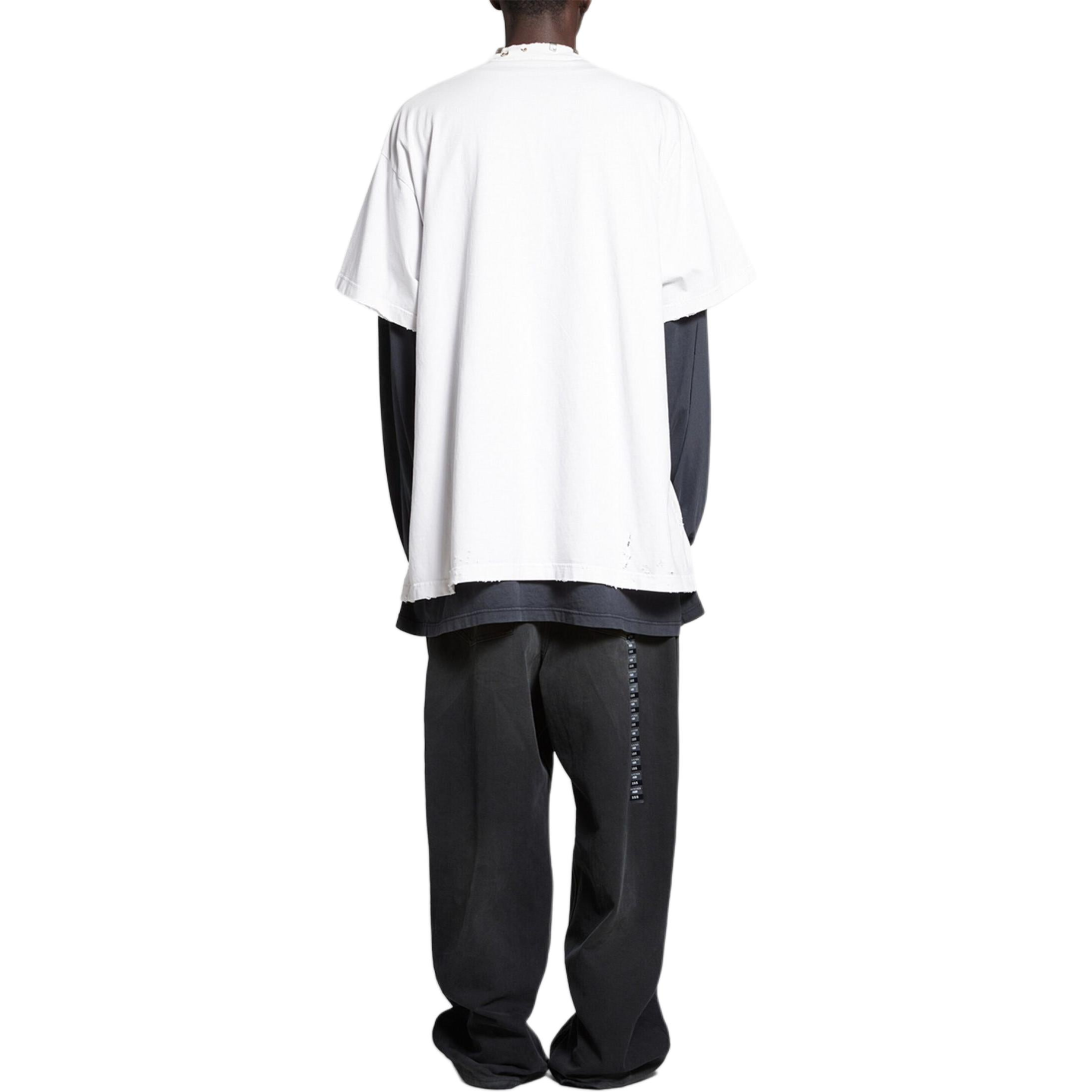 (WMNS) Balenciaga Pierced T-shirt Oversized 'White' 761460TPVD49000 - 4