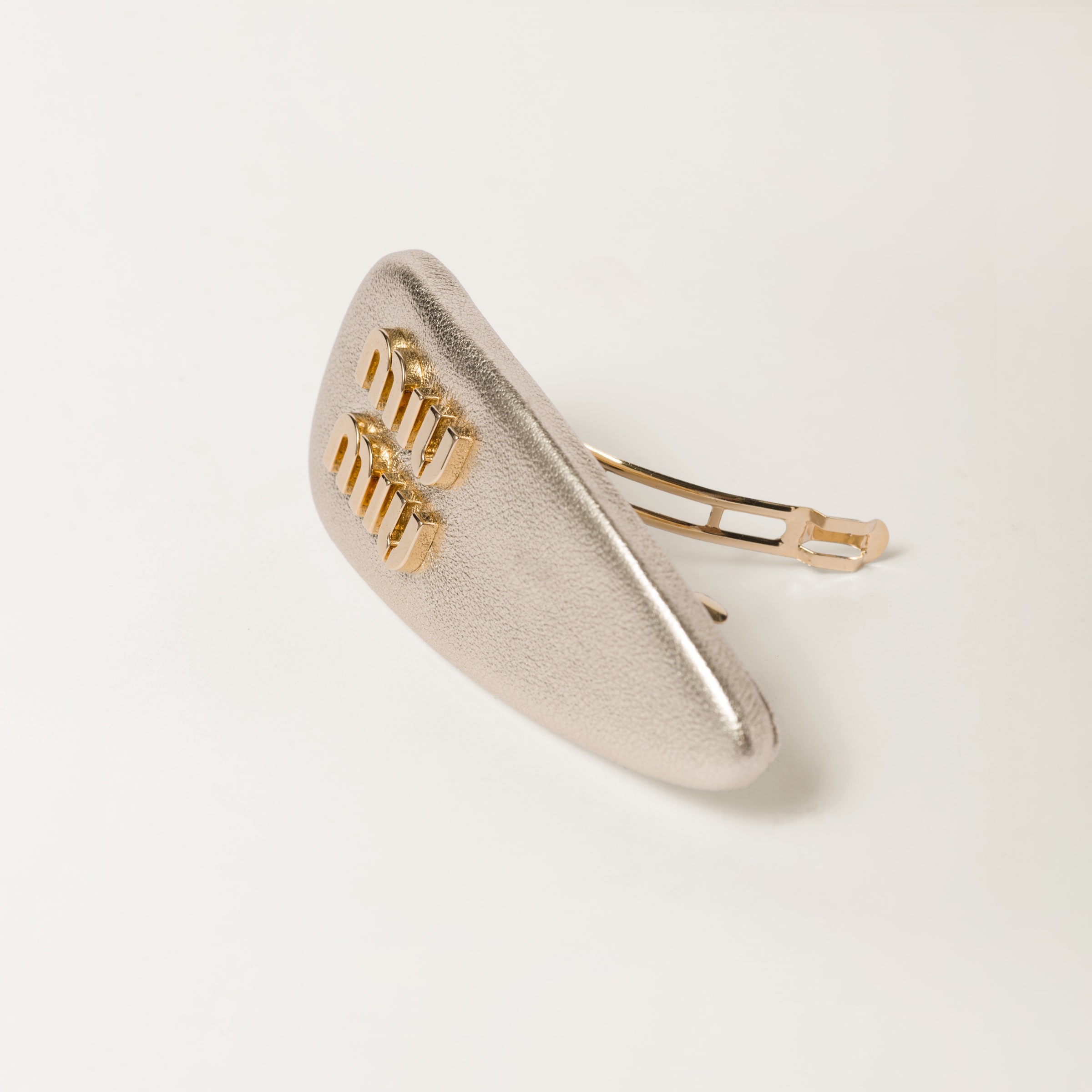 Nappa leather hair clip - 3