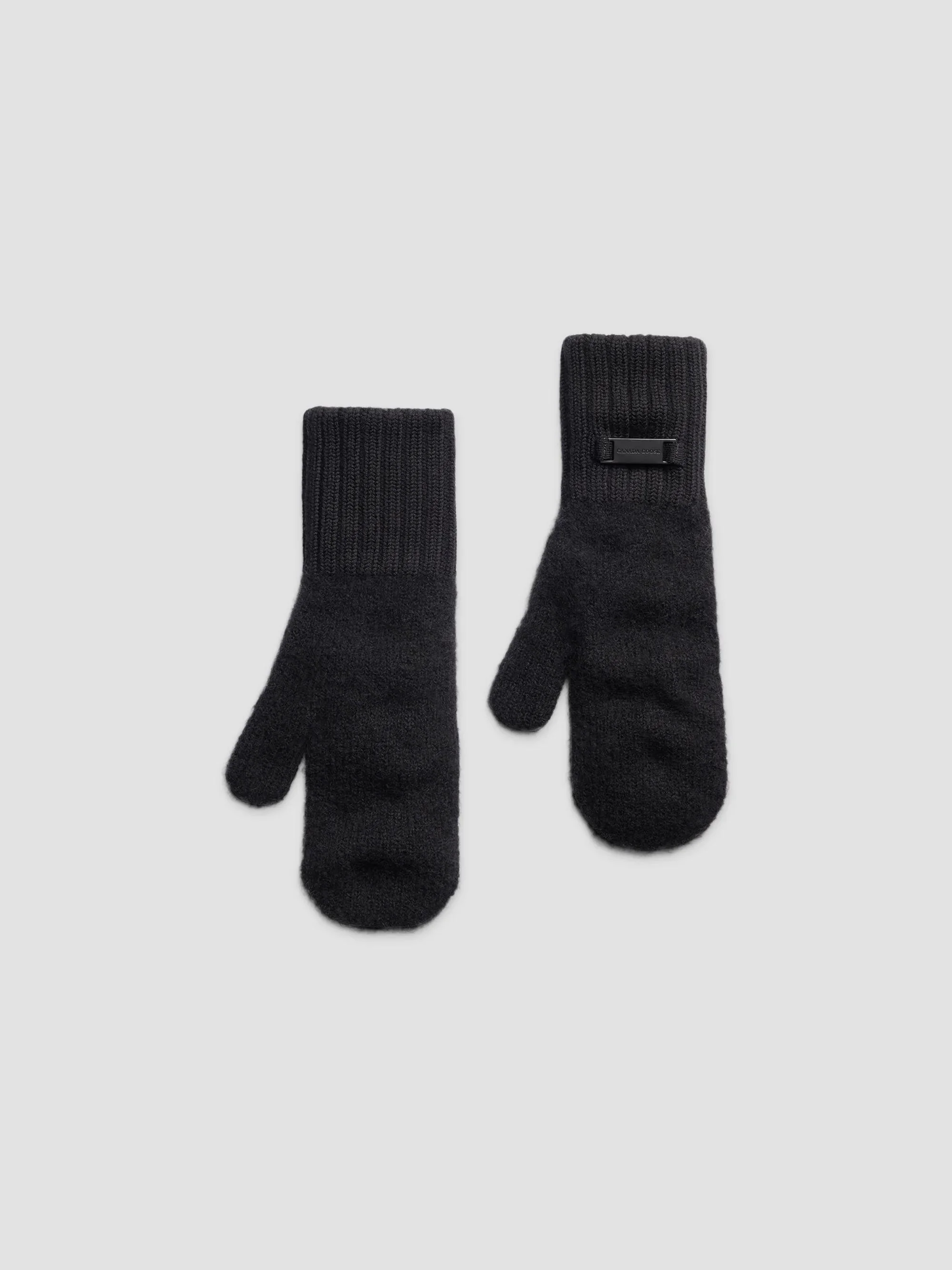 Women's Alpaca-Blend Mittens - Black - 1