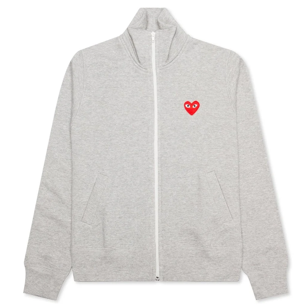 COMME DES GARCONS PLAY WOMEN'S MULTI HEART ZIP SWEATSHIRT - GREY - 1