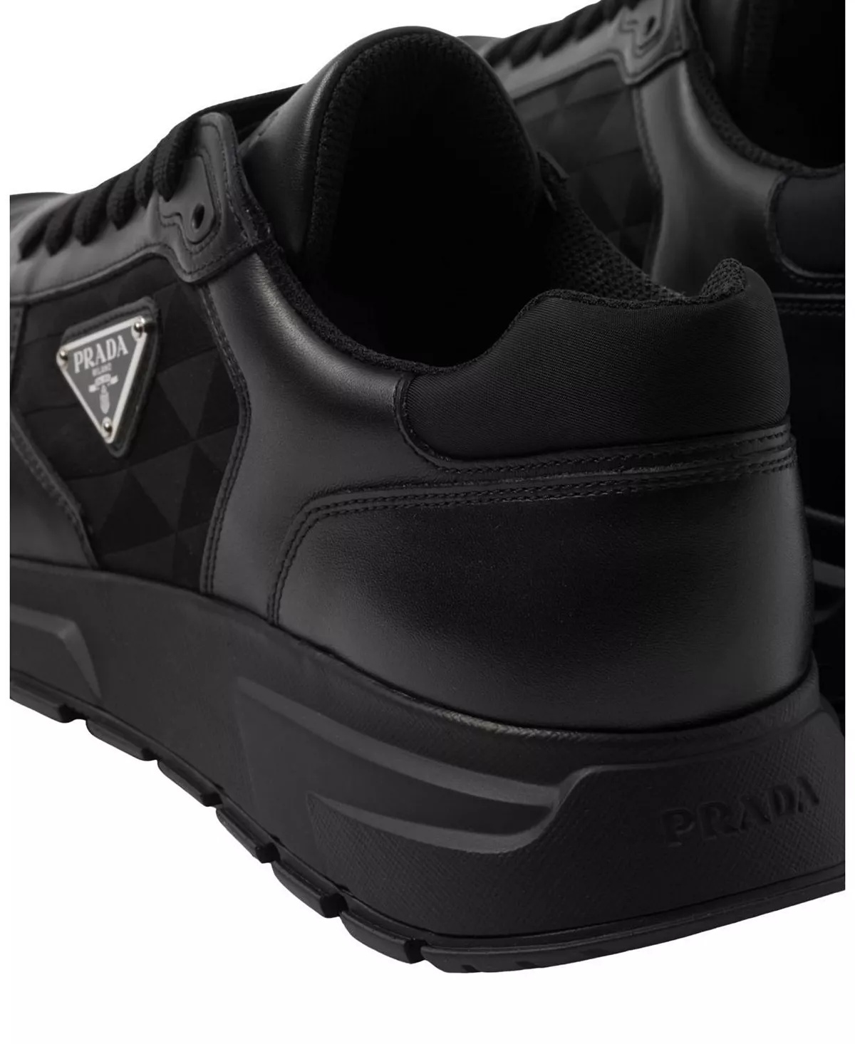 Men's Leather and Re-Nylon High-Top Sneakers - 7