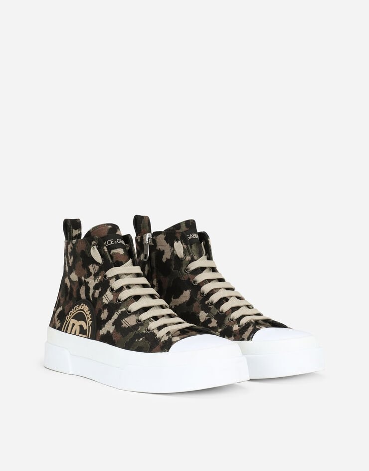 Canvas jacquard Portofino Light mid-top sneakers - 2