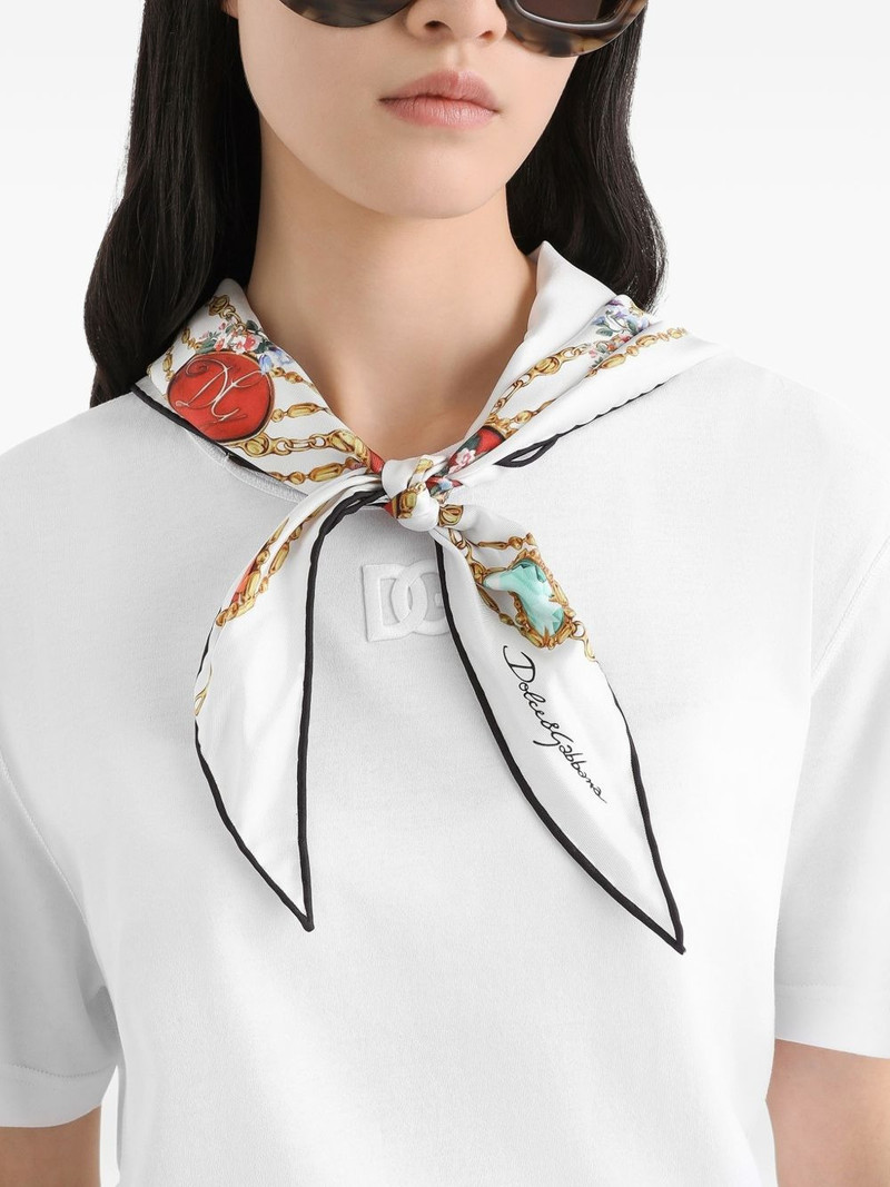 scarf-detail logo-embroidered T-shirt 5