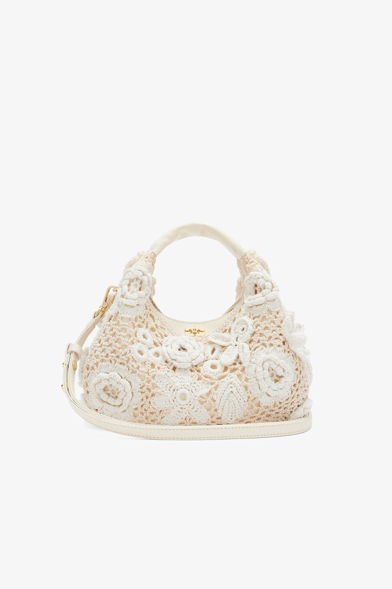 MINI HOBO BAG IN WHITE CROCHET - 1