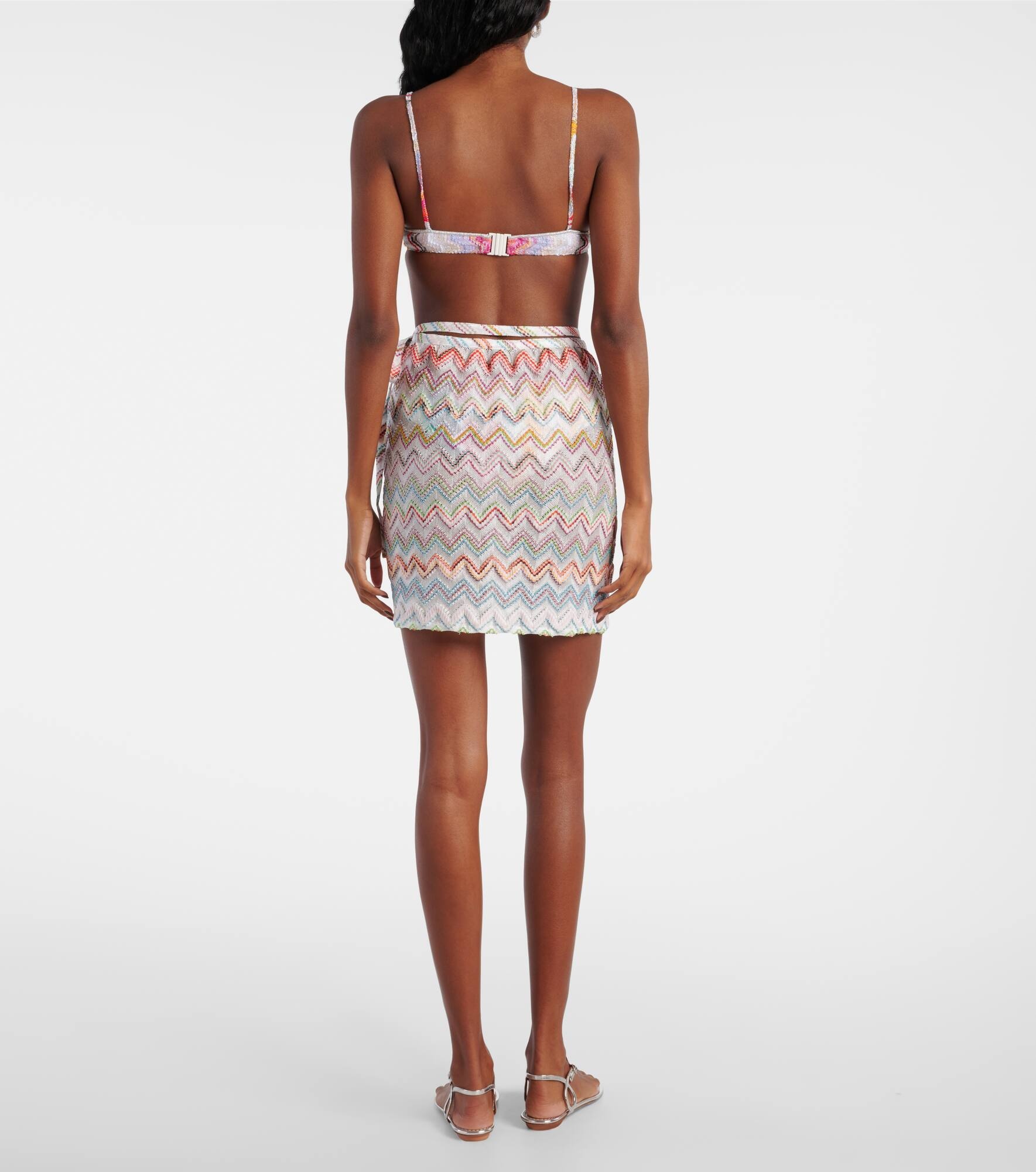 Zigzag lamé beach cover-up - 3