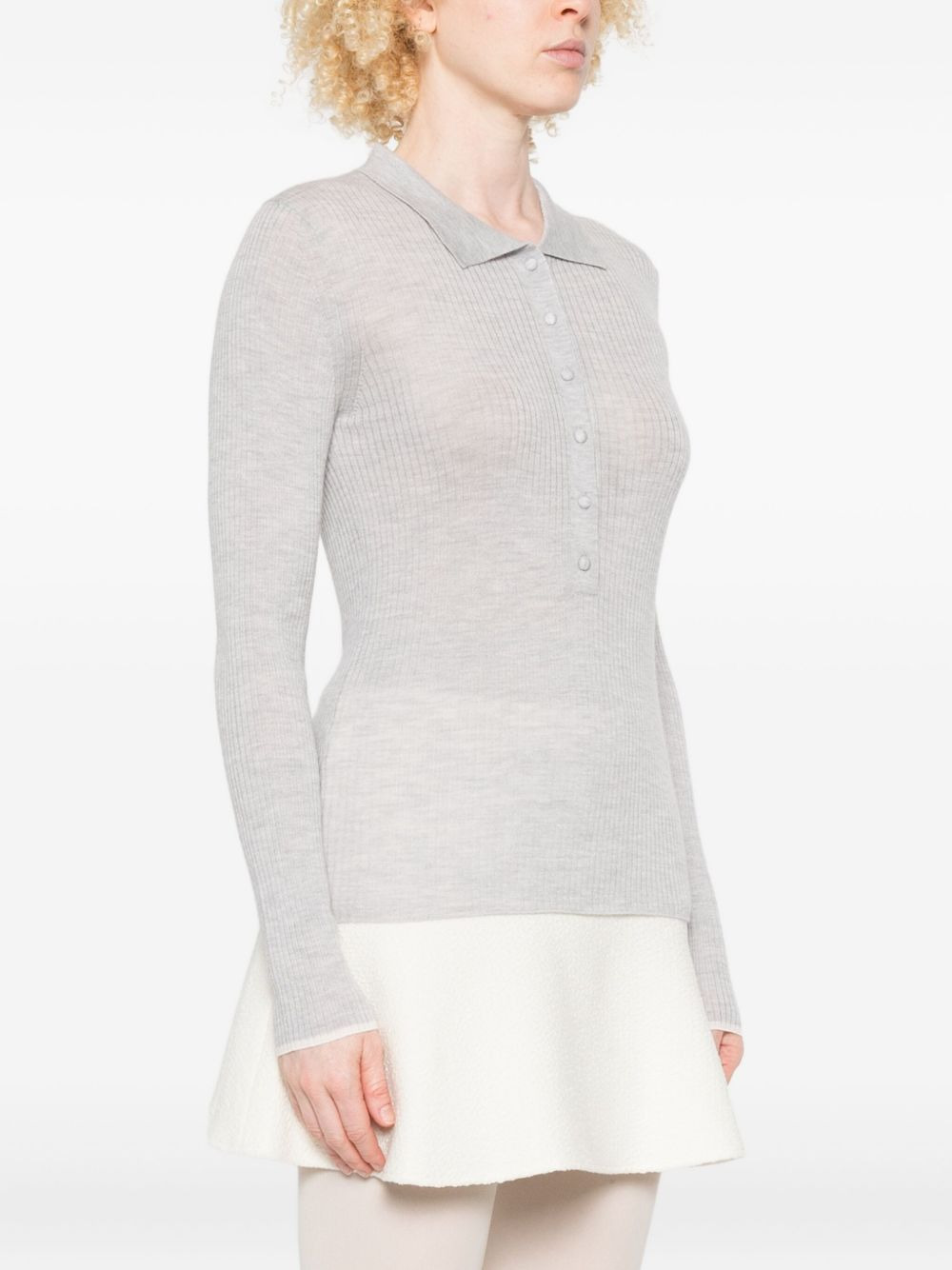 ribbed polo top - 3