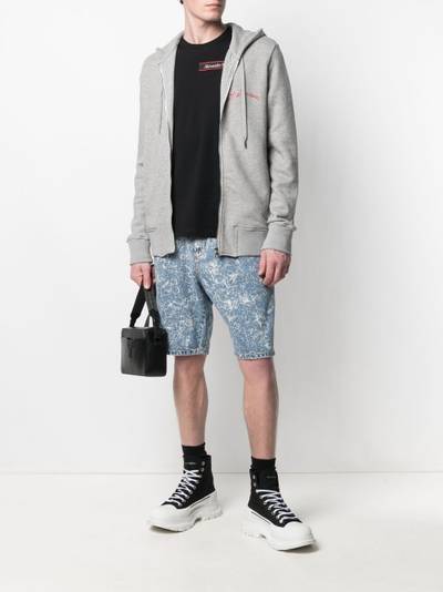 Alexander McQueen embroidered logo zip-up hoodie outlook