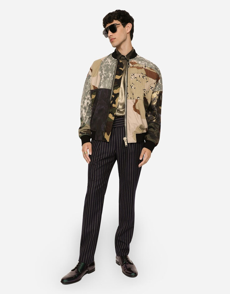 Pinstripe 모직 바지 5
