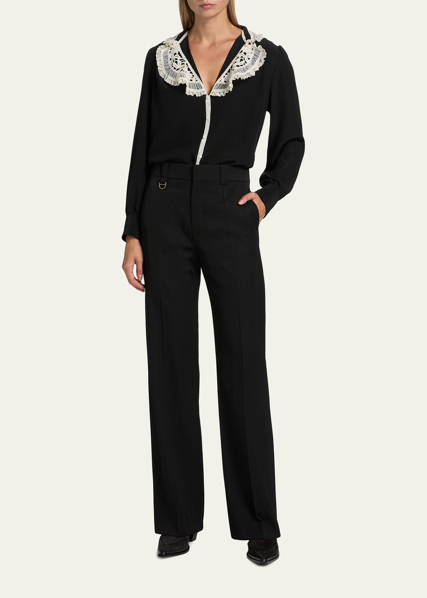 Tailored Stretch Wool Trousers - 2