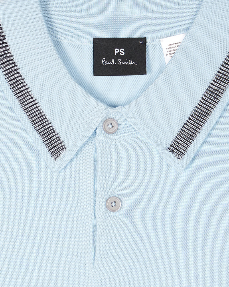 Paul Smith Light Blue Merino Wool Polo Shirt outlook