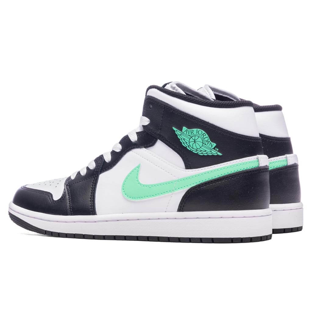 AIR JORDAN 1 MID - WHITE/GREEN GLOW/BLACK - 3