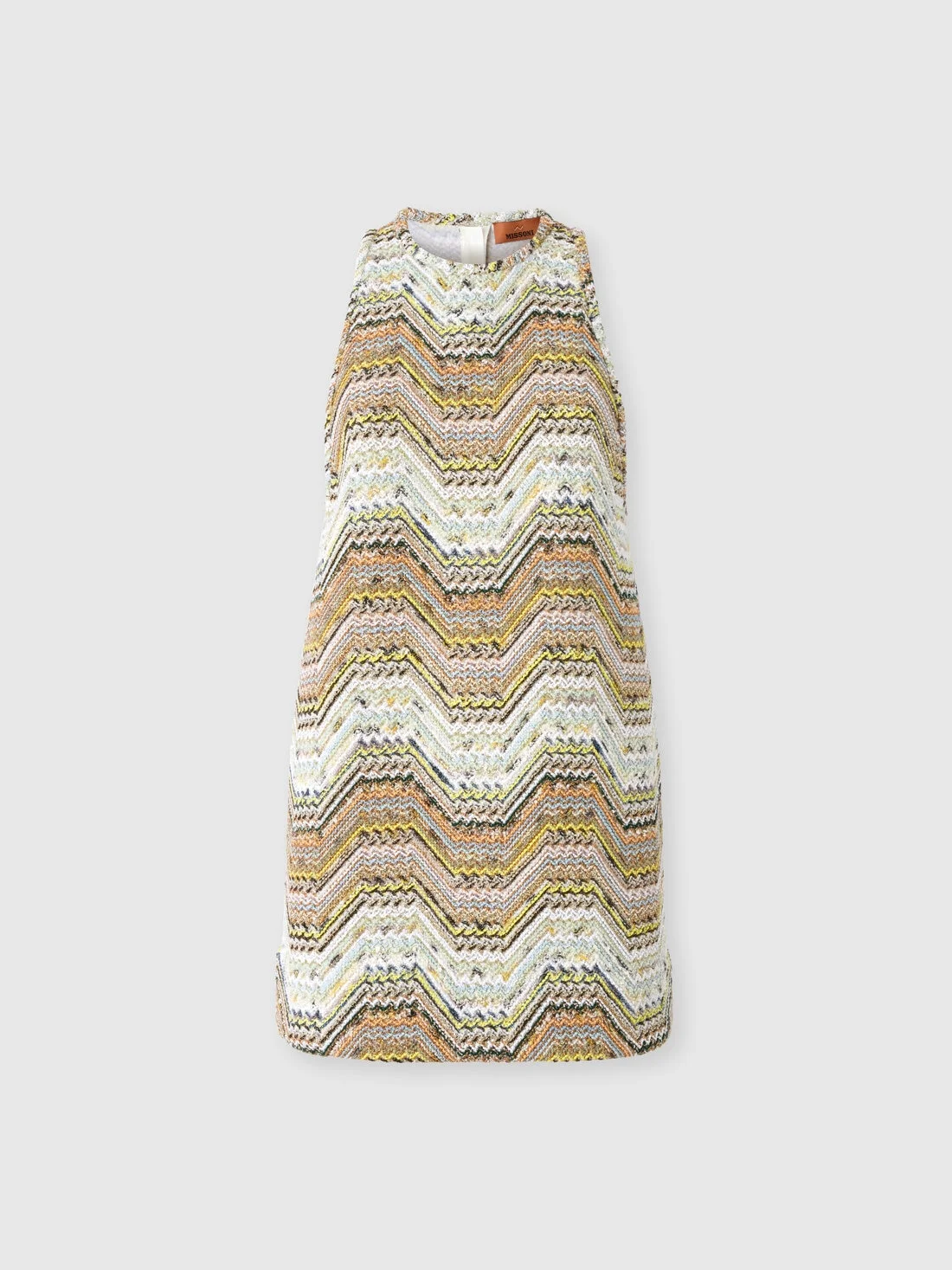 Mini dress in a geometric-style zigzag knit with sequins - 1