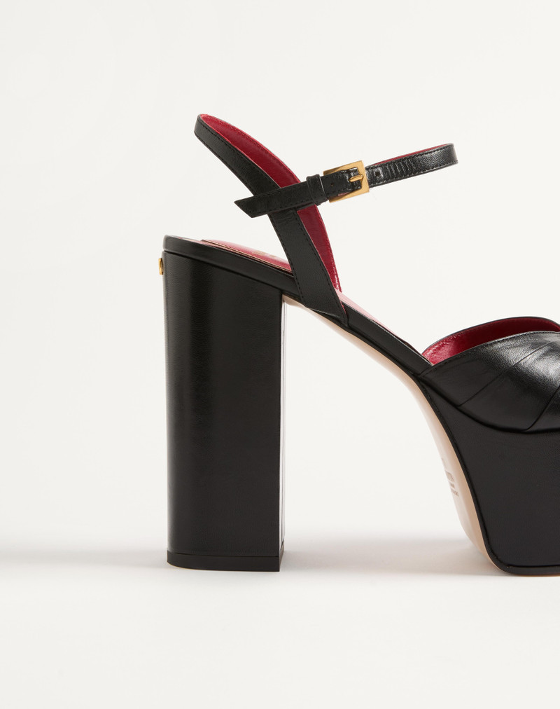 PANTHEA PLATFORM SANDAL IN KIDSKIN LEATHER 125MM 7