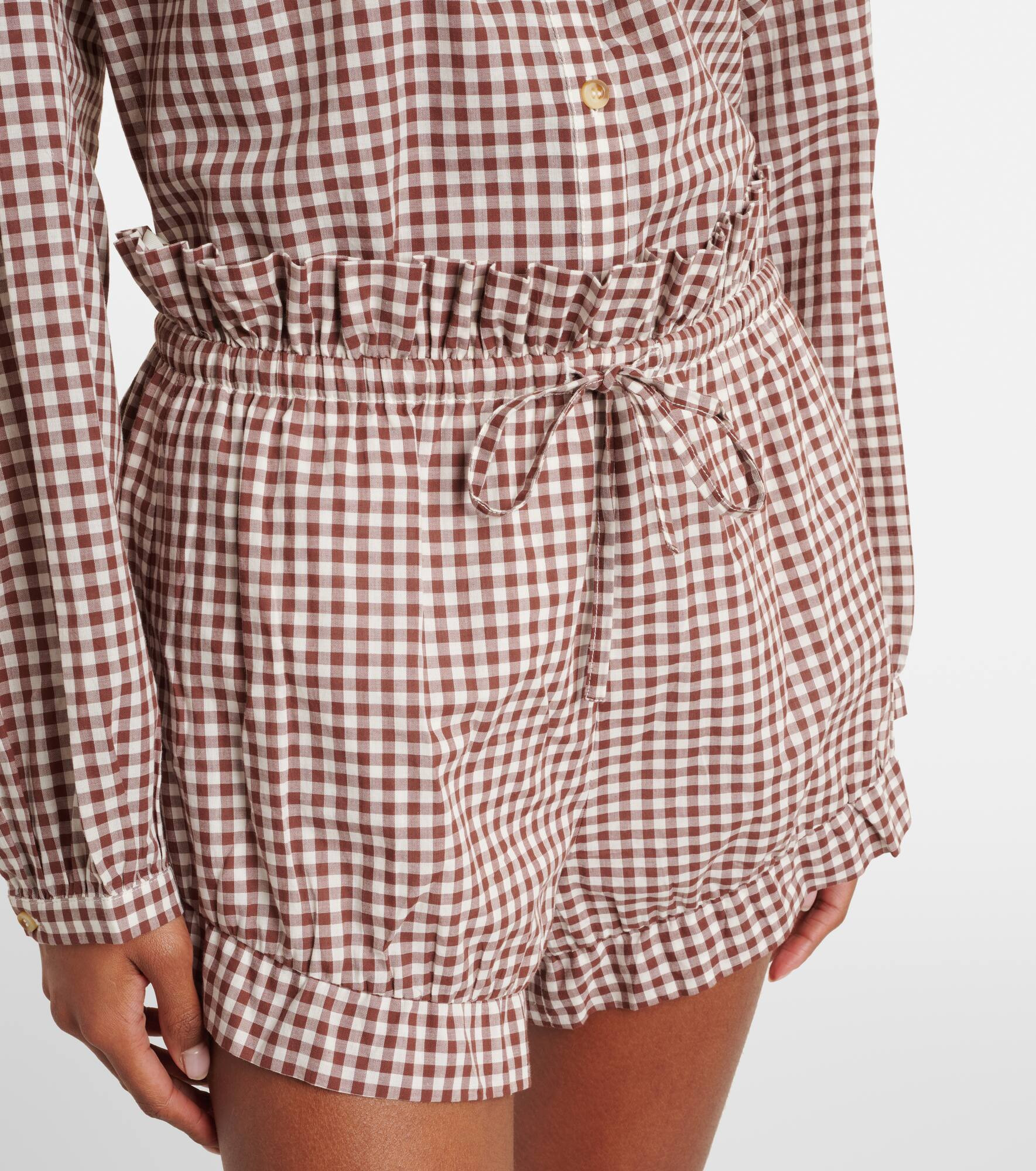 Callie gingham cotton shorts - 4