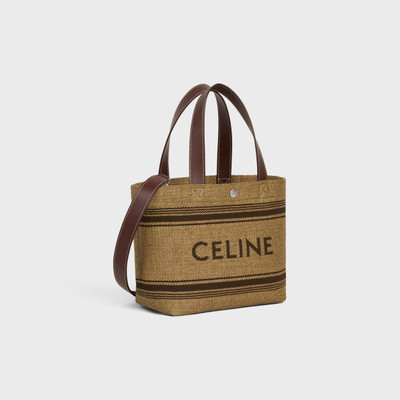 CELINE Mini Cabas in Textile with raffia effect and calfskin outlook