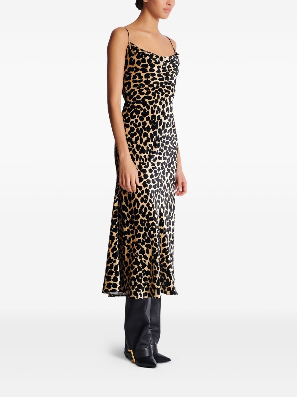 leopard-print velvet dress - 3
