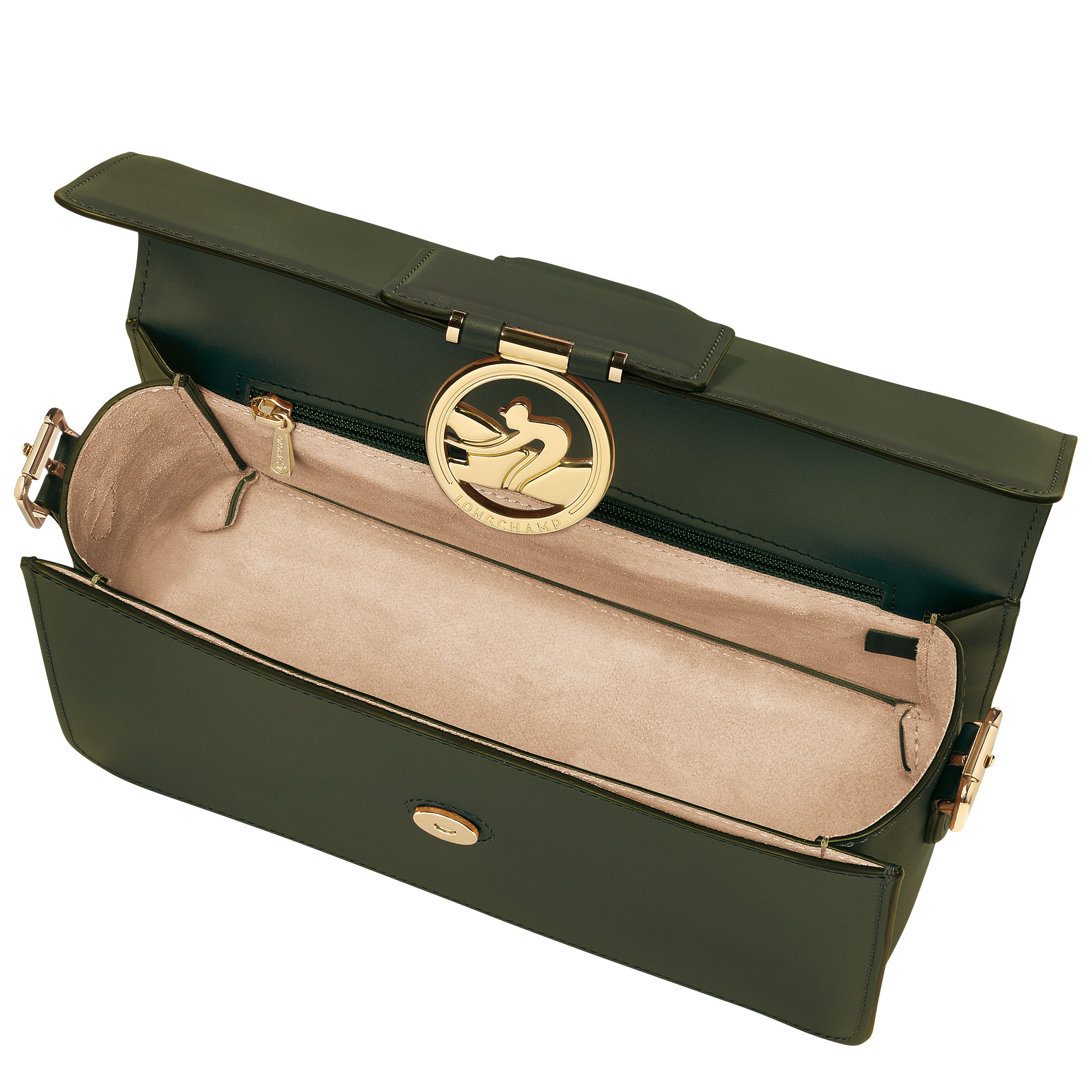 Box-Trot M Crossbody bag Khaki - Leather - 5