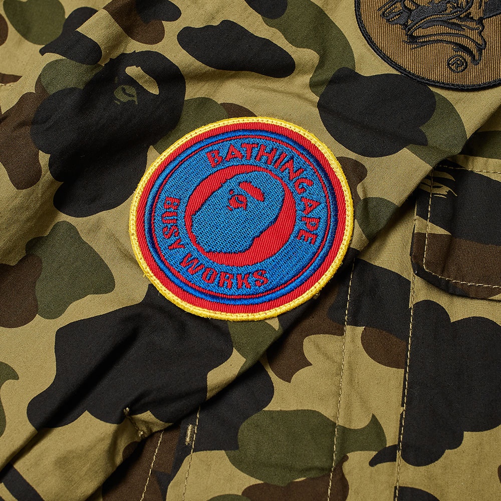 A Bathing Ape Camo Print Applique Military Shirt - 4