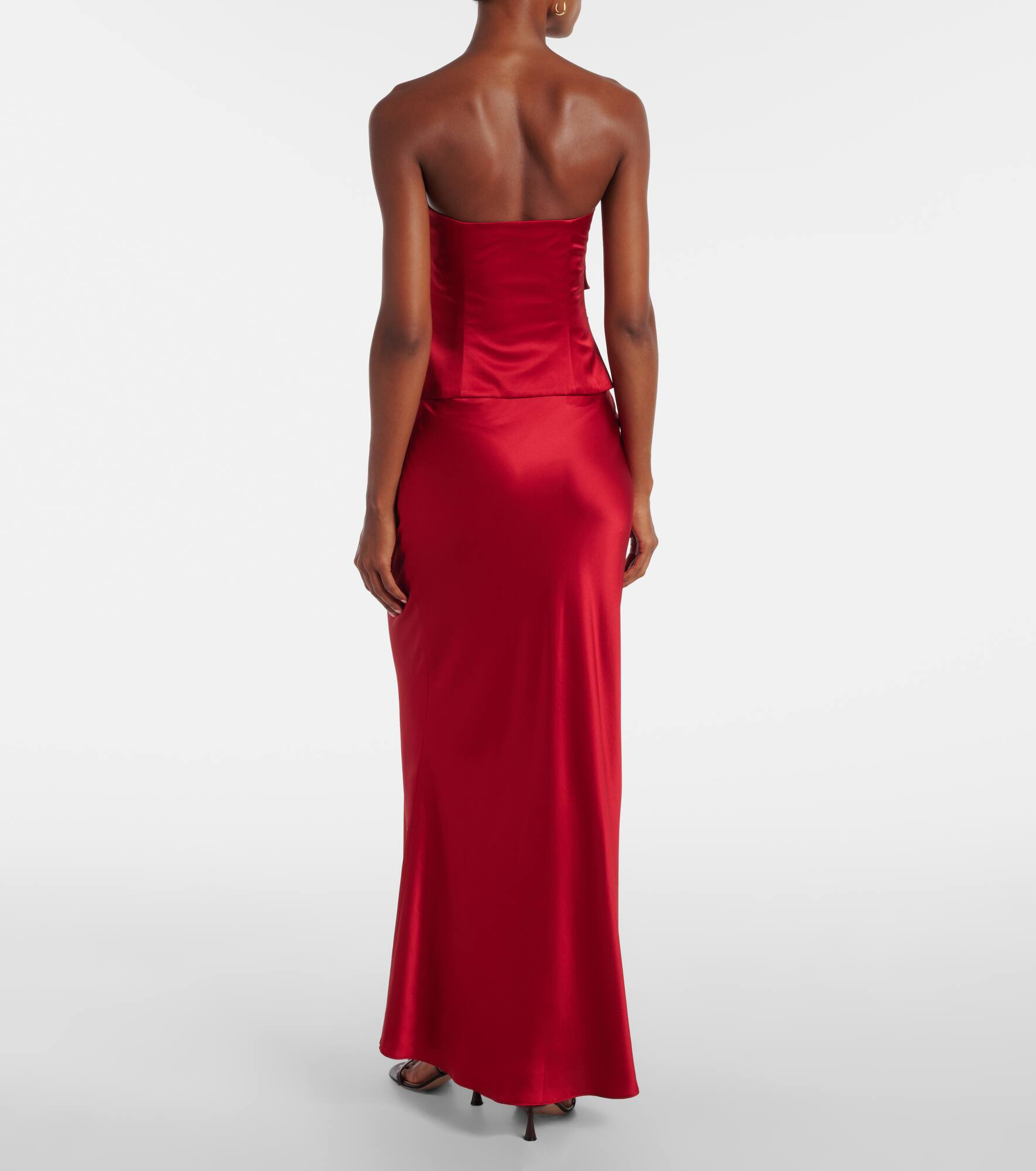 Draped silk charmeuse bustier - 3
