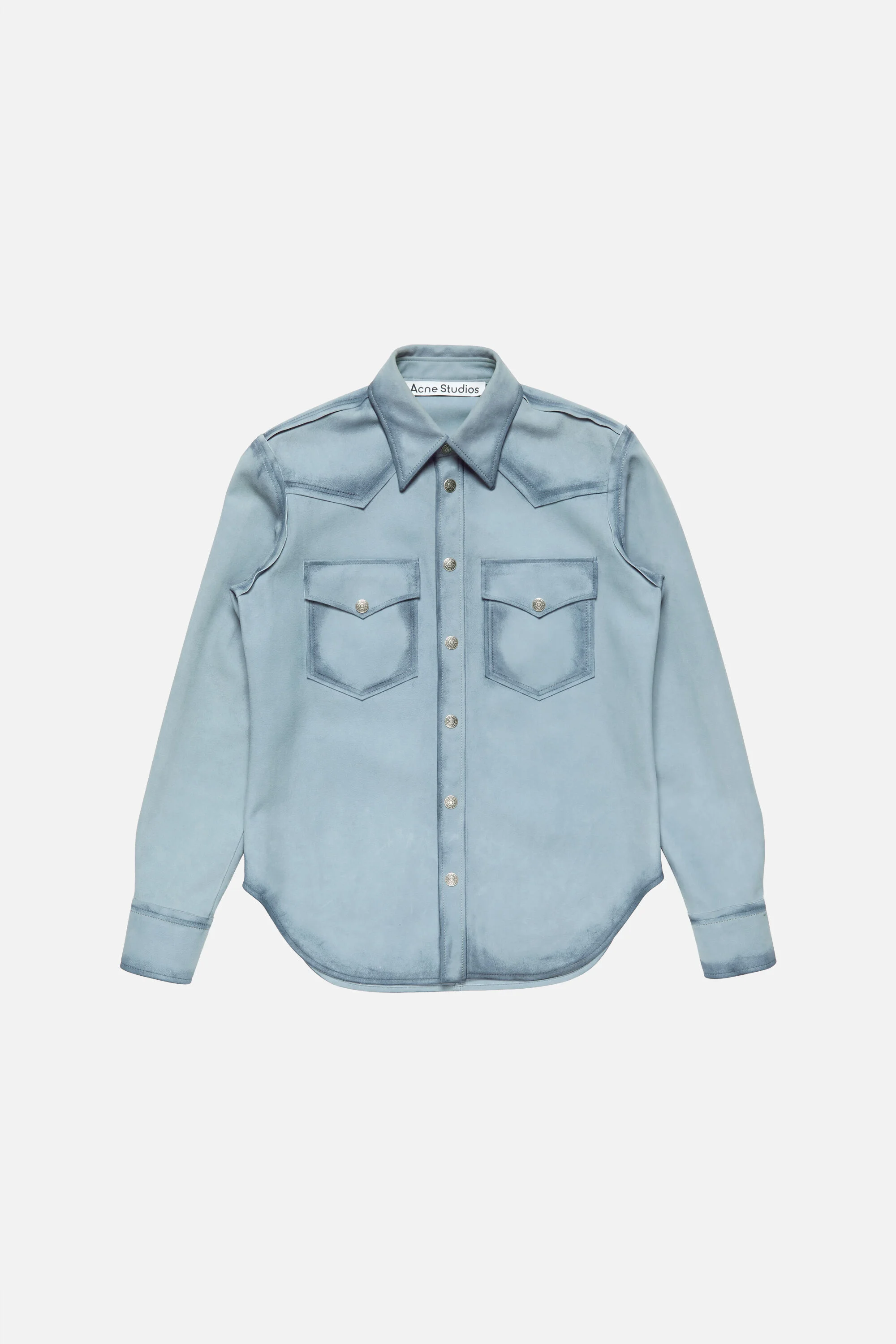 Suede overshirt - Light blue - 1