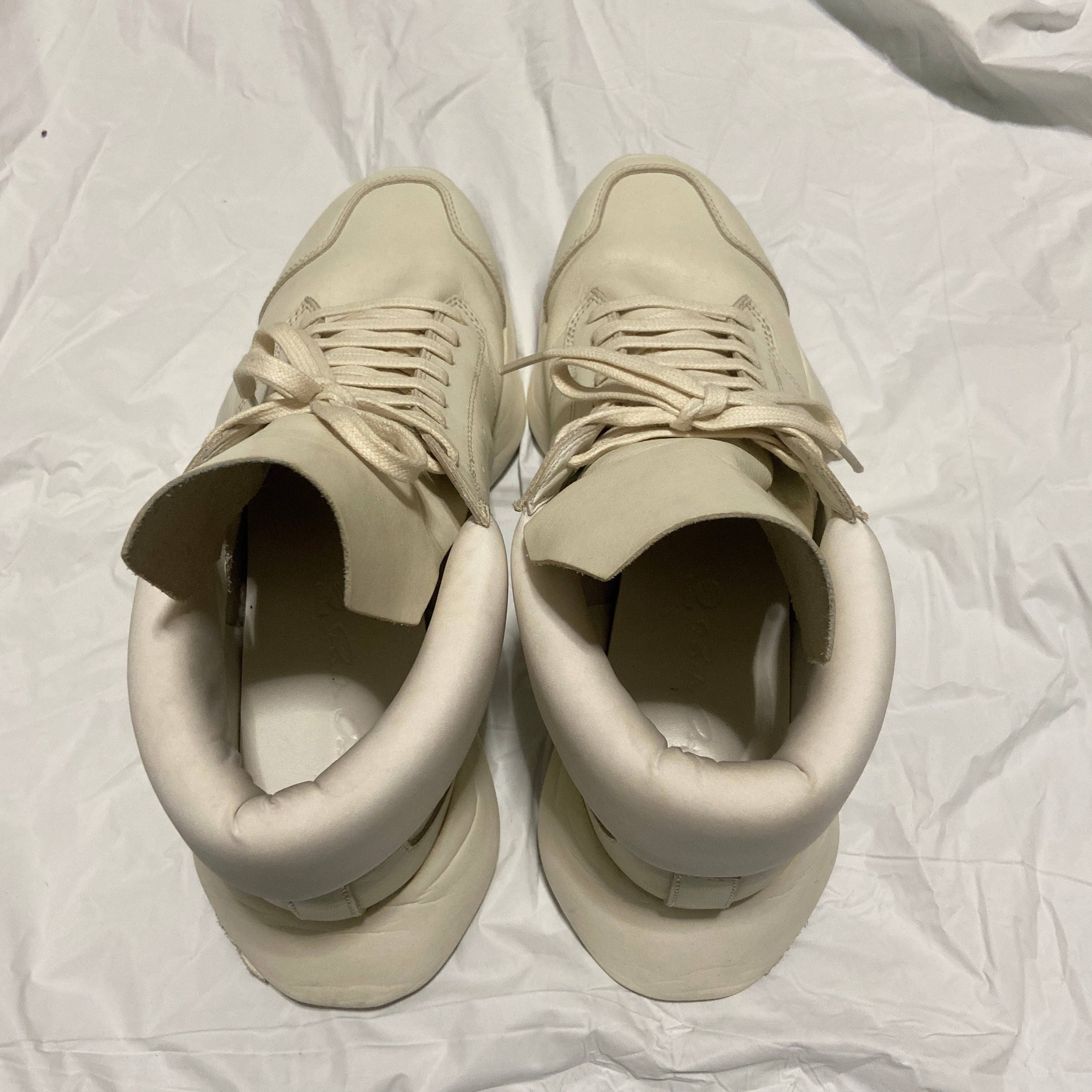 Rick owens adidas white leather suede runner 43.5 - 5